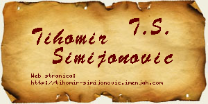 Tihomir Simijonović vizit kartica